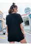Women's Black Summer Car Printed Oversize T-Shirt - 2