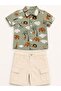 Baby Boy Safari Printed Shorts Set - 5