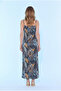 Women's Patterned Dress with Adjustable Straps and Side Slits - 4