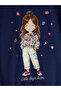 Lcw Kids Navy Blue Patterned Girl's 2-Piece T-Shirt - 4