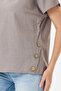 Mink Italian 60% Linen Oversize Blouse with Button Accessories, Size 38 - 42 - 5