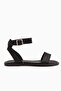 Winona Genuine Leather Black Ankle Buckle Women's Sandals - 2