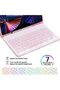 Bluetooth Keyboard Case for Samsung Galaxy Tab S11 11 Inch 2025, 7 Colors Backlit Cover Pink - 3