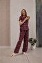 Women's 100% Cotton Sunny Mood Patterned Relax Fit Short Sleeve Loose Pajama Set - 2