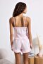 Pink 100% Cotton Ruffled Muslin Fabric Woven Pajama Set - 4