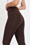 Women's High Waist Slimming Brown Leggings - H6157 - 6