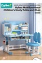 Enlarged Kids Table and Chair Set, Kid Study Table, Multifunctional Children's Reading Study Activity Desk, Ergonomic Toddler Chairs, with Sitting Posture Corrector, Storage Drawer, Bookcase, Reading - 2