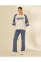 Women Blue And White Cut And Sew Varsity Active T-ShirtWomen Blue And White Cut And Sew Varsity Active T-Shirt - 5