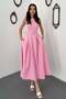 Women's Mustard Halter Neck Flared Dress
