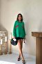 Women's Green Oversize Tassel Detailed Double Pocket Long Sleeve Shirt - 2