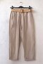 Beige Pocketed Thin Belted Elastic Waist Baggy Leg Linen Look Woven Trousers 95 62 - 3
