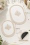Lace 2-Piece Non-Slip Leather-Based Oval Bath Mat with Tassels Washable Bath Set Dione - 4