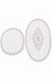 Lace 2-Piece Non-Slip Leather-Based Bath Mat Set with Laces, Washable Bath Set Shera - 2