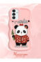 Samsung Galaxy A13 5g Compatible Case Camera Protector Pink Silicone Couple Phone Case Panda Pattern - 2