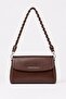 Women's Valeria Multi-Compartment Soft Leather Look Adjustable Strap Bitter Brown Shoulder and Crossbody Bag - 3