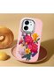 Mi 13t Compatible Case Camera Protective Pink Silicone Couple Phone Case with Floral Pattern - 2