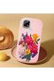 Realme C21 Compatible Case Camera Protector Pink Silicone Couple Phone Case with Floral Pattern - 2
