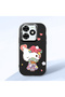 Tecno Spark 20C Compatible Case Camera Protector Black Silicone Couple Phone Case Kitty Pattern