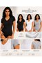 Women's V-Neck Cotton Short Sleeve Bodysuit/T-Shirt/Undershirt - 2