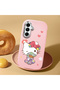 Samsung Galaxy A16 Compatible Case with Camera Protector Pink Silicone Couple Phone Case with Kitty Pattern - 2