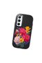 Realme C65 Compatible Case Camera Protector Black Silicone Couple Phone Case with Floral Pattern - 3