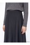Lcw Modest Gray Flared Skirt with Zipper at the Waist - 3
