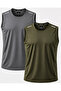2-Pack Quick Dry Breathable Athletic Technical Athlete Zero Sleeve T-Shirt
