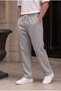 Men's Gray Muslin Look Baggy Trousers Loose Fit Comfortable Casual Trousers - 7