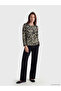 Original Oval Collar Patterned Blouse - 2