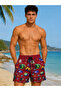Men's Sea-Themed Fish Patterned Swim Shorts with Zipper Pockets and Mesh Lining