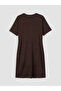 Original Oval Collar Tie-Up Drawstring Dress - 6