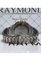 Men's Gray Gold Steel Cord Skeleton Dial Wristwatch - 8