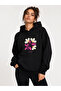 Joy Floral Printed Hooded 2 Thread Threaded Sweatshirt