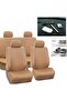 Front Set Faux Leather Car Seat Covers for Low Back Seat with Removable Headrest, Universal