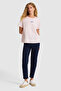 Women's Light Pink Crew Neck T-Shirt 50323530-Vr078 - 4