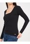 - Tricou dama cu maneca lunga de culoare uniforma - 2