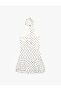 Tiered Flounce Halter Neck Polka Dot Halter Neck Sleeveless Mini Dress - 2