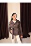 Women's Stand Collar Trench Coat Jacket with Belt and Buttons - 3