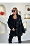 Women's Long Sleeve Pocket and Button Detail Wellsof Fabric Plush Cardigan - 5