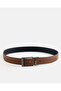 Men Tan And Black Reversible Twist Buckle Belt - 3