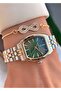 Yellow Silver Color - Green Dial Women's Wristwatch - with Bracelet Gift 010Dkl00-523 - 2
