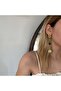 Black Stone Chain Earrings - 2