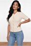 Crew Neck Cable Knit Short Sleeve Women's Knit Cardigan Textured Quality - 5