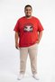 Red 100% Cotton Oversized Plus Size Men's Printed T-Shirt - 3XL 4XL 5XL 6XL 7XL 8XL 9XL 10XL 11XL T-Shirt - Relaxed Fit - 2