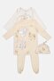 Toddlers Boy 4 Pcs Graphic Print Bodysuit And Beanie Hat, Multicolor - 4