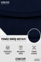 Navy Blue High Waist Gathering Diving Fabric No Show Side Seamless Women's Premium Scuba Daily Sports Leggings - 3