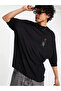 Men's Black Rose Good Vibes Print 100% Organic Cotton Knitted Oversize T-Shirt - 2