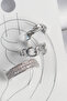 Brass Silver Color Zircon Stone 3-Piece Chain Spiral Model Women's Cartilage Earrings