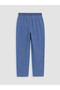 Blue Elastic Waist Slim Mom Women's Jean Trousers - 3