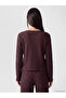Plum V-Neck Tied Textured Blouse - 3